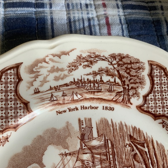 Vintage Plate NY Wall Street Dock Fair Winds by Alfred Meakin Transfer - Picture 5 of 7